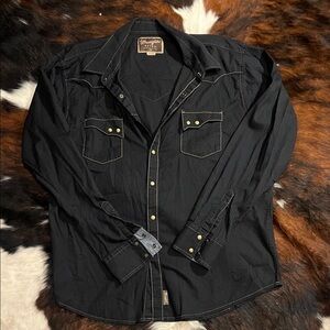 Wrangler Midnight Black Snap Shirt